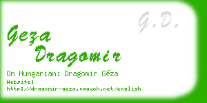 geza dragomir business card